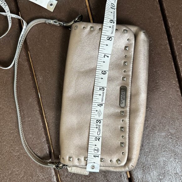 RARE COACH Rose Gold Clutch Wristlet Small Purse Bag with Metal Studs Detail - Picture 5 of 11